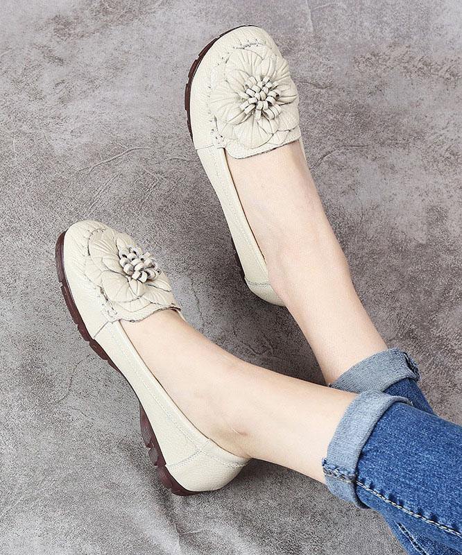 ブラックリボンフラットシューズ 本革ハンドメイドフラットシューズ